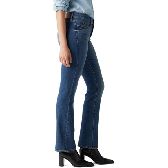 Women's Denim Bootcut Jeans 80% Cotton Stretch Tummy Panel Slimming - Picture 2 of 4